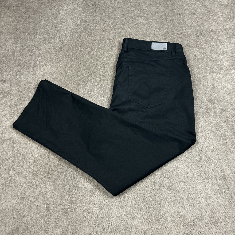 Peter Millar EB66 Pants Mens 38x30 Black Performance Chino Golf Casual 5 Pocket